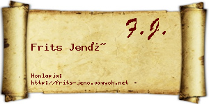 Frits Jenő névjegykártya